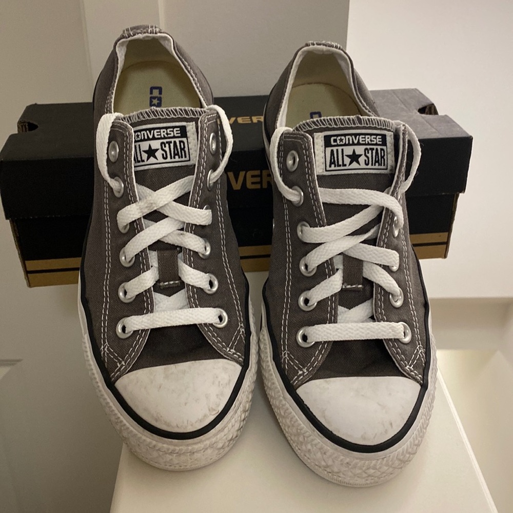 Converse All-Star Sneakers | Charcoal and White | Size Men’s 5.5 Women’s 7.5